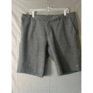 Hang Ten Shorts Dark Gray Textured Size 36 Casual Cotton Blend